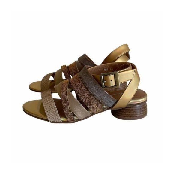 Antelope Multi Strap Taupe Metallic Leather Sandal - Picture 5 of 9